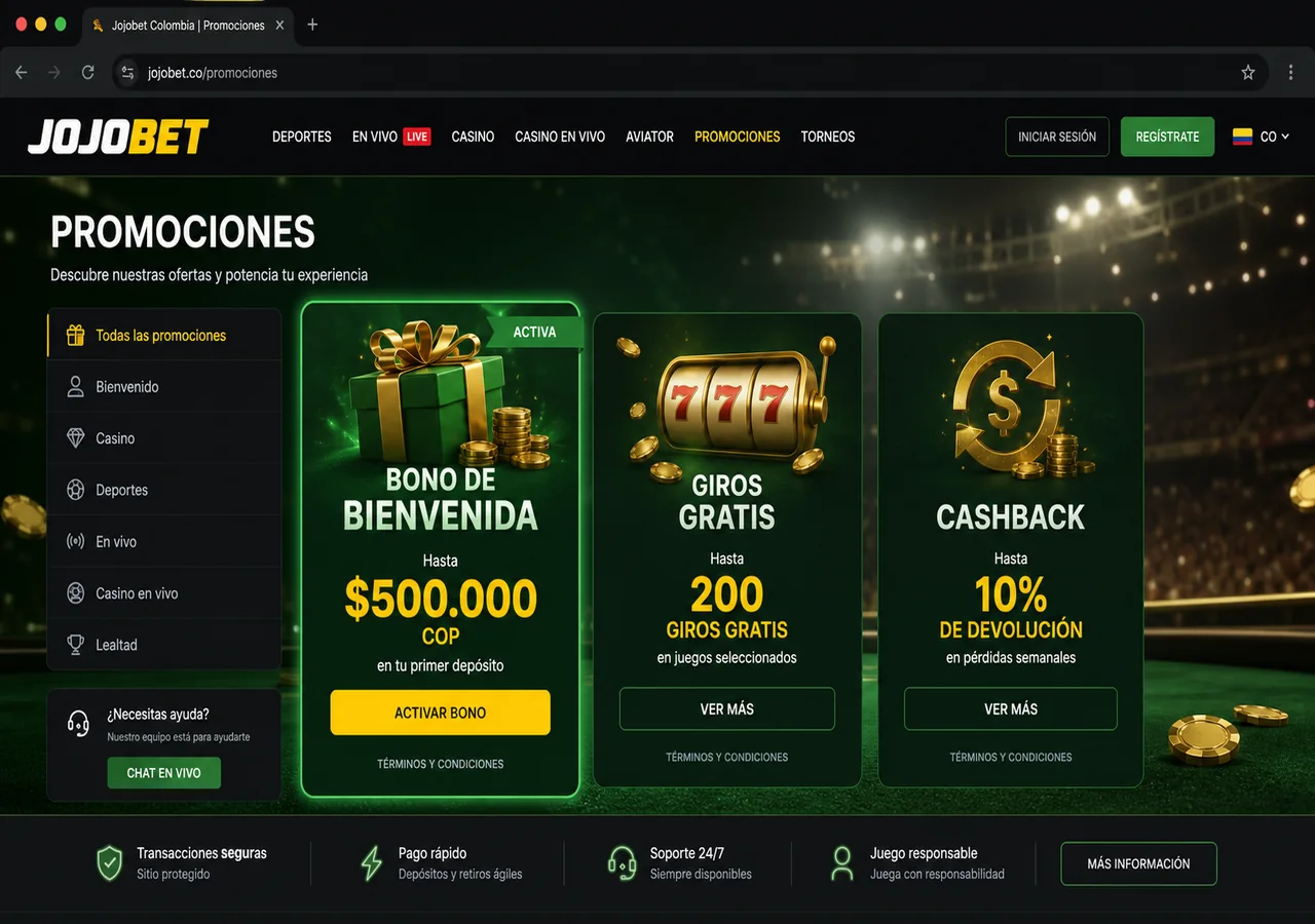 Bonos y promociones de Jojobet